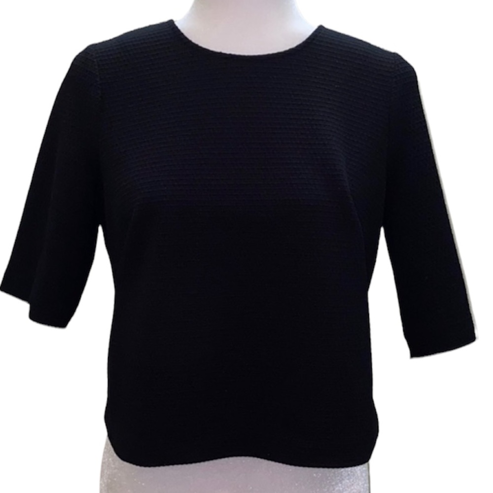 Bcbg zipper short top 3/4 sleeve cropped shirt